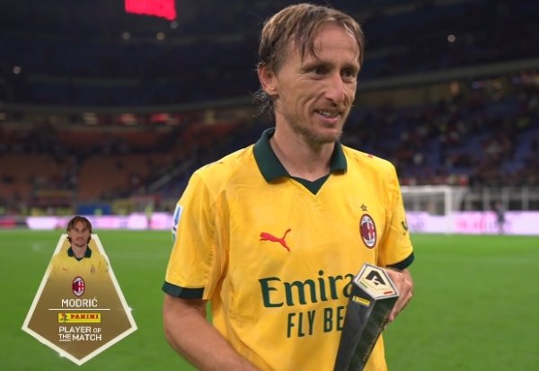 1 bàn thắng và 2 đường chuyền chính, Modric được bầu tốt nhất trong trò chơi trong Milan 1-0 Bologna