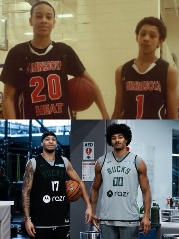 Bucks chụp ảnh Kofi và Himes bây giờ và xưa: Đồng đội tuổi thơ đoàn tụ